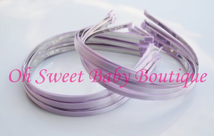 Lavender 5mm Satin Lined Headbands