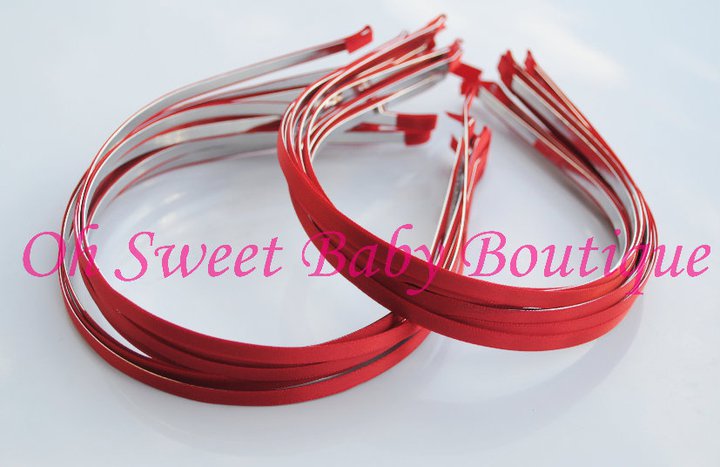 Red 5mm Satin Lined Headbands