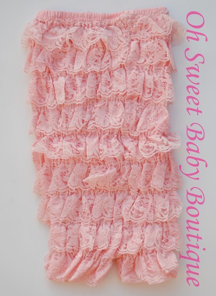 Vintage Pink Lace Romper