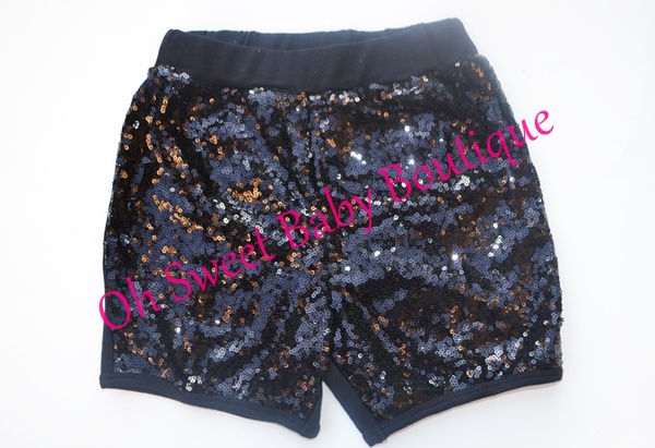 Black Sequin Shorts