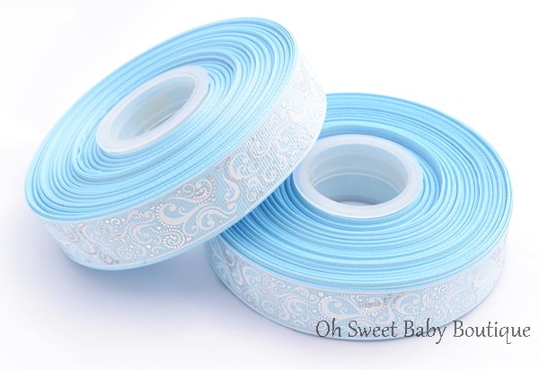 Light Blue Fancy Swirl with Foil Accent