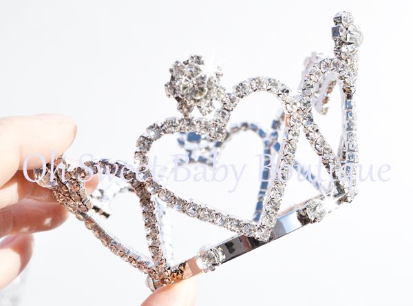 Rhinestone Crown Heart