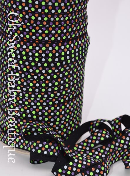 Glitter Polka Dot Fold Over Elastic