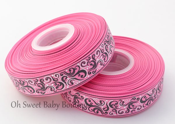 Fancy Swirl Hot Pink / Black