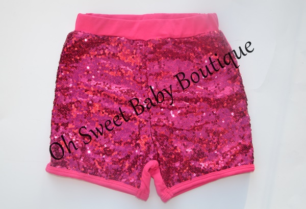 Hot Pink Sequin Shorts