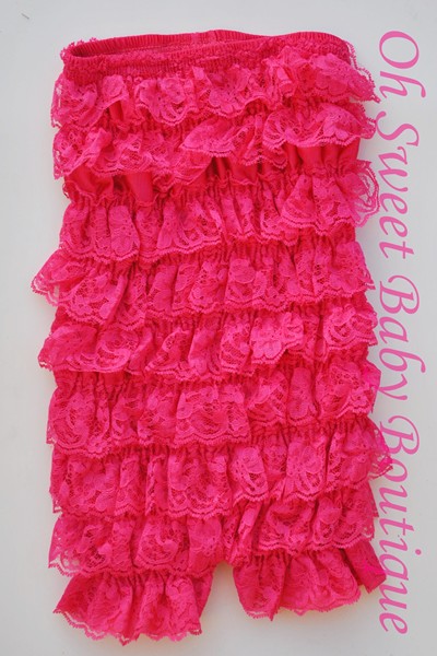 Hot Pink Lace Romper