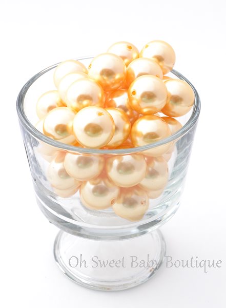 Pearl Beads 20mm Butter Cream