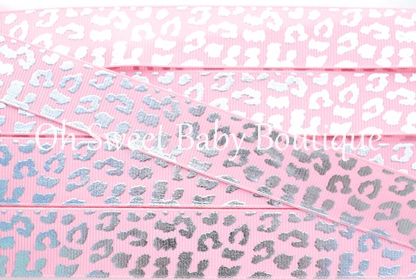 Pink Silver Foil Leopard