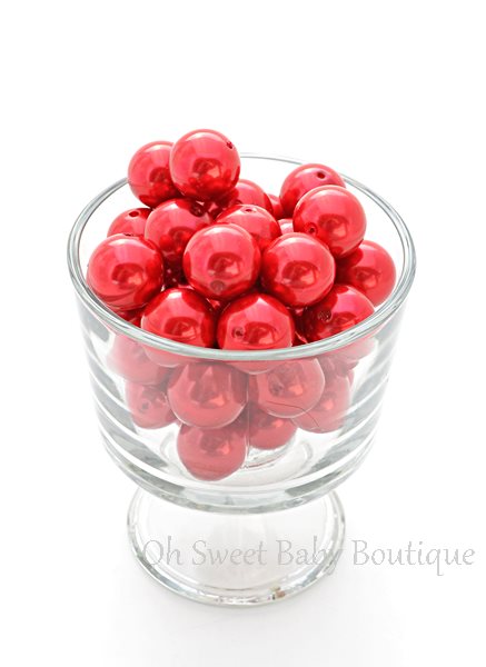 Pearl Bead 20mm Red