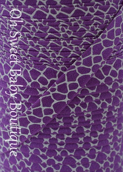 Fold Over Elastic Purple Giraffe