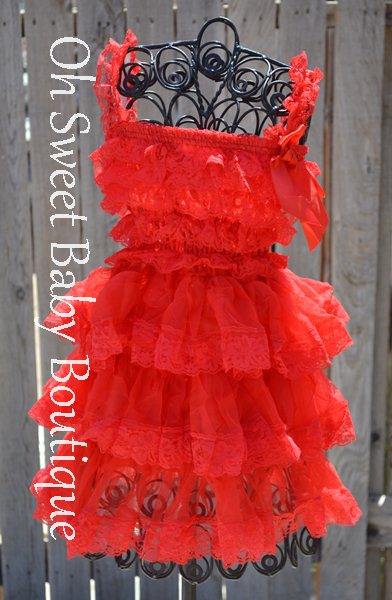 Vintage Lace Dress Red