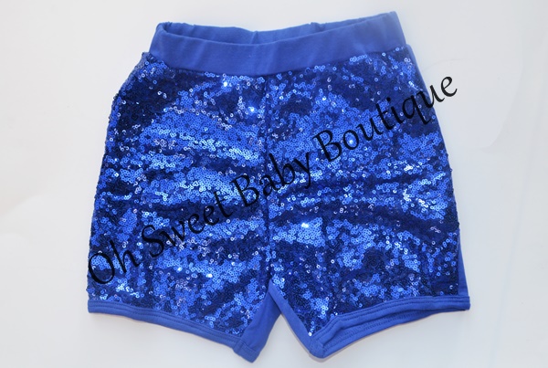 Royal Blue Sequin Shorts