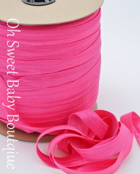 Shocking Pink Fold Over Elastic