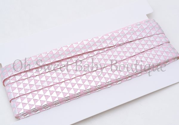 Geomtric Triangle Pink Silver Foil