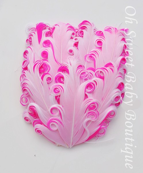 White / Hot Pink Feather Pad