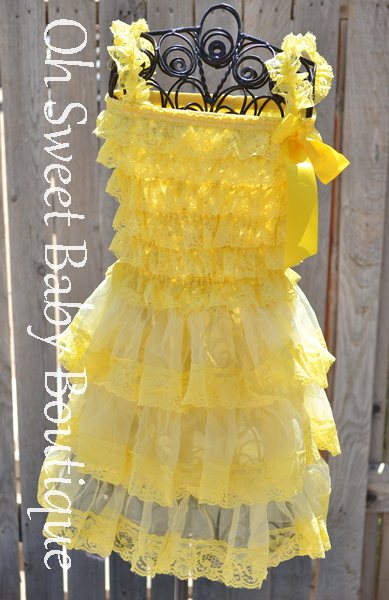 Vintage Lace Dress Yellow